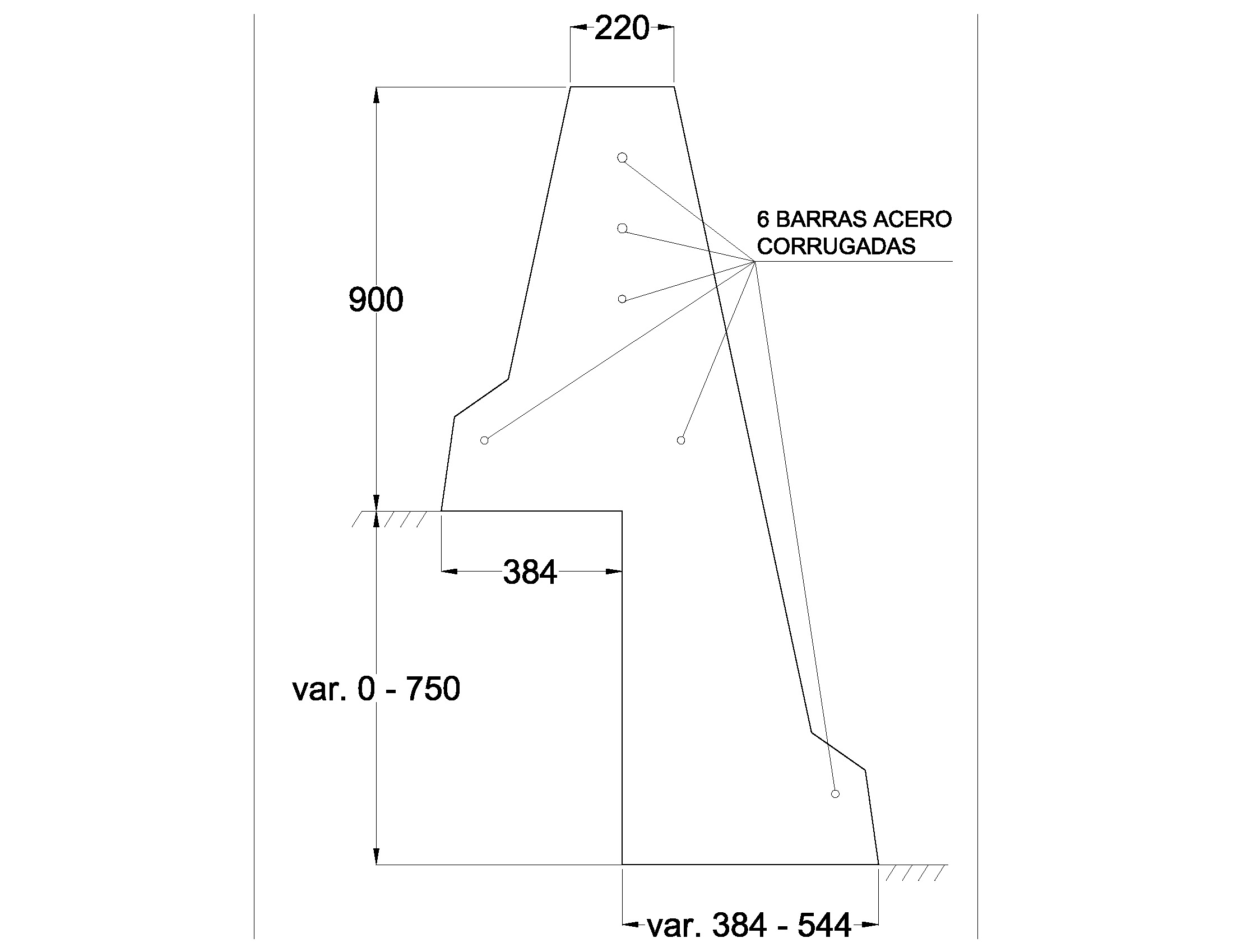 Barrera de hormigón in situ doble de altura variable